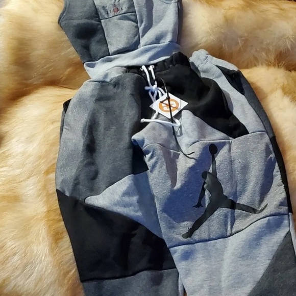 Handmade Scarlett Orange Air Jordan Nike Upcycled Joggers matching set t… - Picture 3 of 16